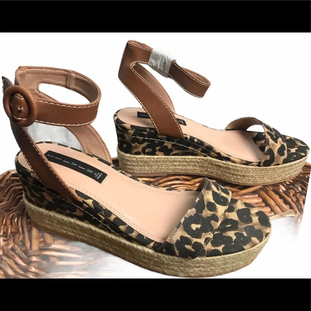 STEVE MADDEN Wedge Kippie Animal Print Espadrille 10